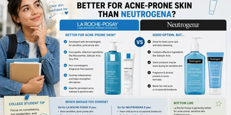 i am a college student. are la roche-posay products better for acne-prone skin than neutrogena?