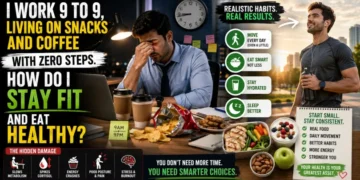 I Work 9 To 9, Living On Snacks And Coffee With Zero Steps. How Do I Stay Fit And Eat Healthy?